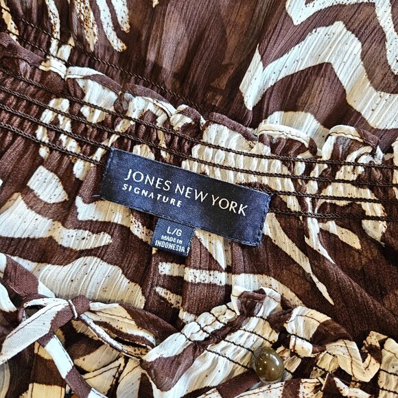 JONES NEW YORK, Animal print sheer loose fit tunic top - Picture 14 of 14